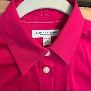 Banana Republic Pink Non-Iron Fitted Button Down Shirt Blouse